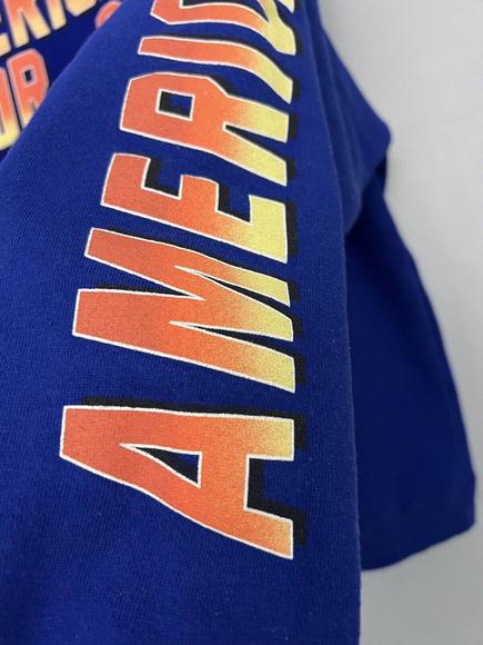 American Racing Motor Sport Sweatshirt Blue Obsessive Love Race Car 2sided sz L - Picture 4 of 5